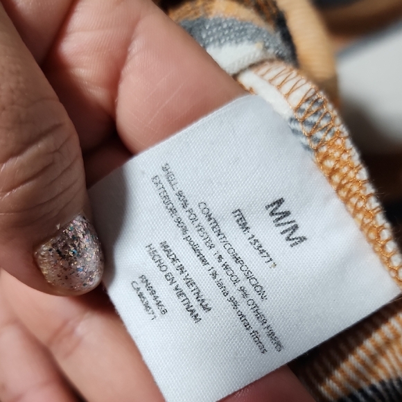 Men's Plaid Shirt Jacket - Orange and White - Picture 7 of 8